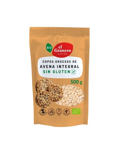 Copos Gruesos De Avena Integral Sin Gluten Bio 500 De Granero